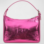 Brandon Blackwood  Cortni Crushed Metallic Leather Shoulder Bag