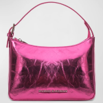 Brandon Blackwood  Cortni Crushed Metallic Leather Shoulder Bag