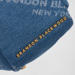 Brandon Blackwood  Valentina Mini Logo Denim Shoulder Bag