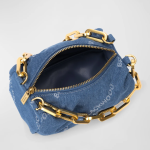 Brandon Blackwood  Valentina Mini Logo Denim Shoulder Bag