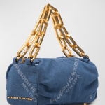Brandon Blackwood  Valentina Mini Logo Denim Shoulder Bag