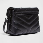 Saint Laurent   Loulou Toy Matelasse Calfskin Flap-Top Shoulder Bag, Black Hardware