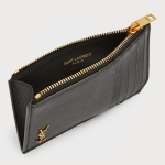 Saint Laurent YSL Monogram Tiny Zip Card Case Wallet