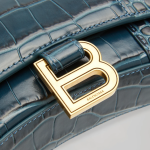Balenciaga  Hourglass Shiny Mock-Croc Chain Wallet