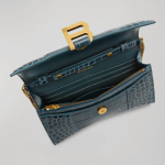 Balenciaga  Hourglass Shiny Mock-Croc Chain Wallet