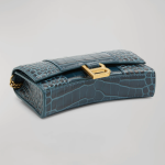 Balenciaga  Hourglass Shiny Mock-Croc Chain Wallet