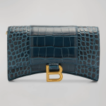Balenciaga  Hourglass Shiny Mock-Croc Chain Wallet