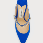 Jimmy Choo Bing Satin Crystal-Strap Mules