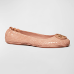 Tory Burch  Minnie Snakeskin Travel Ballet Flats