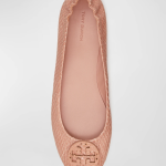 Tory Burch  Minnie Snakeskin Travel Ballet Flats