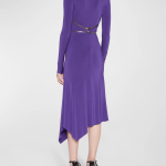 TOM FORD Plunging Zipper Convertible Asymmetric Jersey Midi Dress