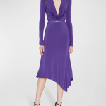 TOM FORD Plunging Zipper Convertible Asymmetric Jersey Midi Dress