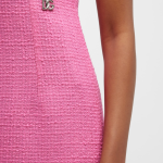 Dolce&Gabbana Tweed Short Dress w/ Logo Emblem