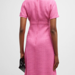 Dolce&Gabbana Tweed Short Dress w/ Logo Emblem