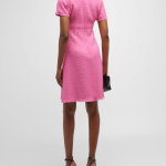 Dolce&Gabbana Tweed Short Dress w/ Logo Emblem