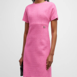Dolce&Gabbana Tweed Short Dress w/ Logo Emblem