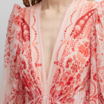 Etro Potpourri Paisley-Print Plunging Puff-Sleeve Boho Gown