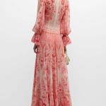 Etro Potpourri Paisley-Print Plunging Puff-Sleeve Boho Gown