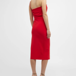 Chiara Boni La Petite Robe Strapless Draped Bow-Front Midi Dress