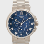 BREGUET White Gold Marine Chronograph Blue Dial Watch with Bracelet Strap