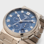 BREGUET White Gold Marine Chronograph Blue Dial Watch with Bracelet Strap
