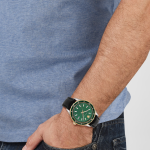 VERSACE Men's Hellenyium Leather Strap Watch, 42mm