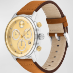 MOVADO Men's Bold Verso Chronograph Leather Strap Watch, 44mm