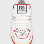 Dolce&Gabbana Men's New Roma Graffiti Leather Low-Top Sneakers