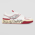 Dolce&Gabbana Men's New Roma Graffiti Leather Low-Top Sneakers