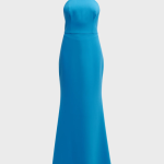 Liv Foster Twill Trumpet Halter Gown