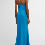 Liv Foster Twill Trumpet Halter Gown