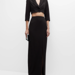 Liv Foster Cropped Blazer and Side-Slit Skirt Set