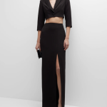 Liv Foster Cropped Blazer and Side-Slit Skirt Set