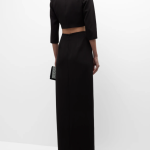 Liv Foster Cropped Blazer and Side-Slit Skirt Set