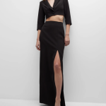 Liv Foster Cropped Blazer and Side-Slit Skirt Set