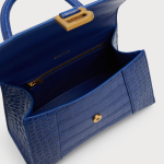 Balenciaga Hourglass Small Croc-Embossed Top-Handle Bag