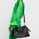 Balenciaga Hourglass Small Croc-Embossed Top-Handle Bag
