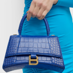 Balenciaga Hourglass Small Croc-Embossed Top-Handle Bag