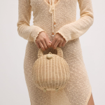Cult Gaia  Millie Rattan Top-Handle Bag